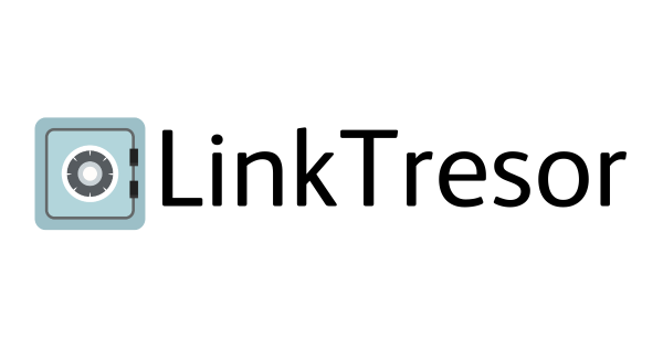 Logo von LinkTresor mit einem grafischen Tresor und dem Schriftzug 'LinkTresor'.