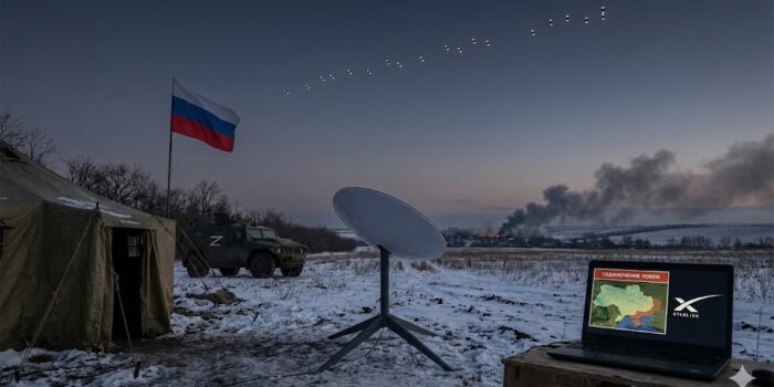 Elon Musks StarLink wird für das russische Militär abgeschalten, generell ist der Service nicht in Russland verfügbar, dies verdeutlicht dieses Artikelbild.