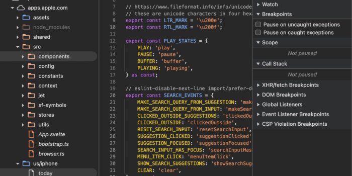 Apple App Store Sourcecode durch Panne öffentlich einsehbar.